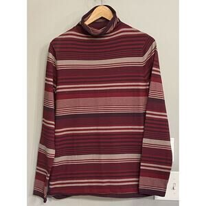 Duluth Trading Sweater Turtleneck‎ Striped Pullover Womens L
